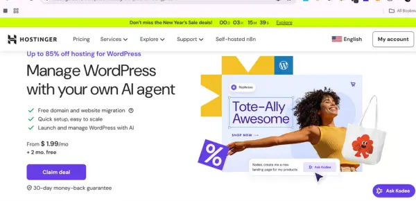 Best WordPress Shared Hosting by Hostinger for beginners and small websites