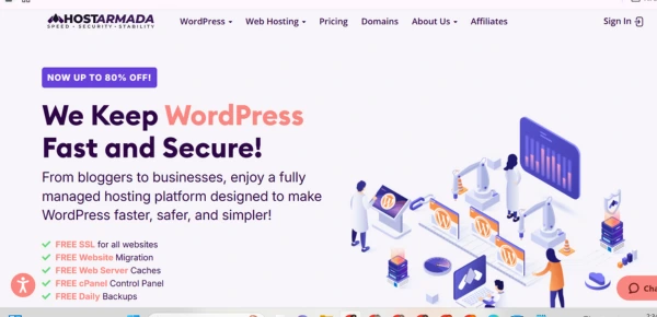 HostArmada WordPress hosting for beginners with fast speed and secure servers