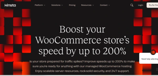Kinsta WooCommerce hosting with fast, secure managed servers for online stores