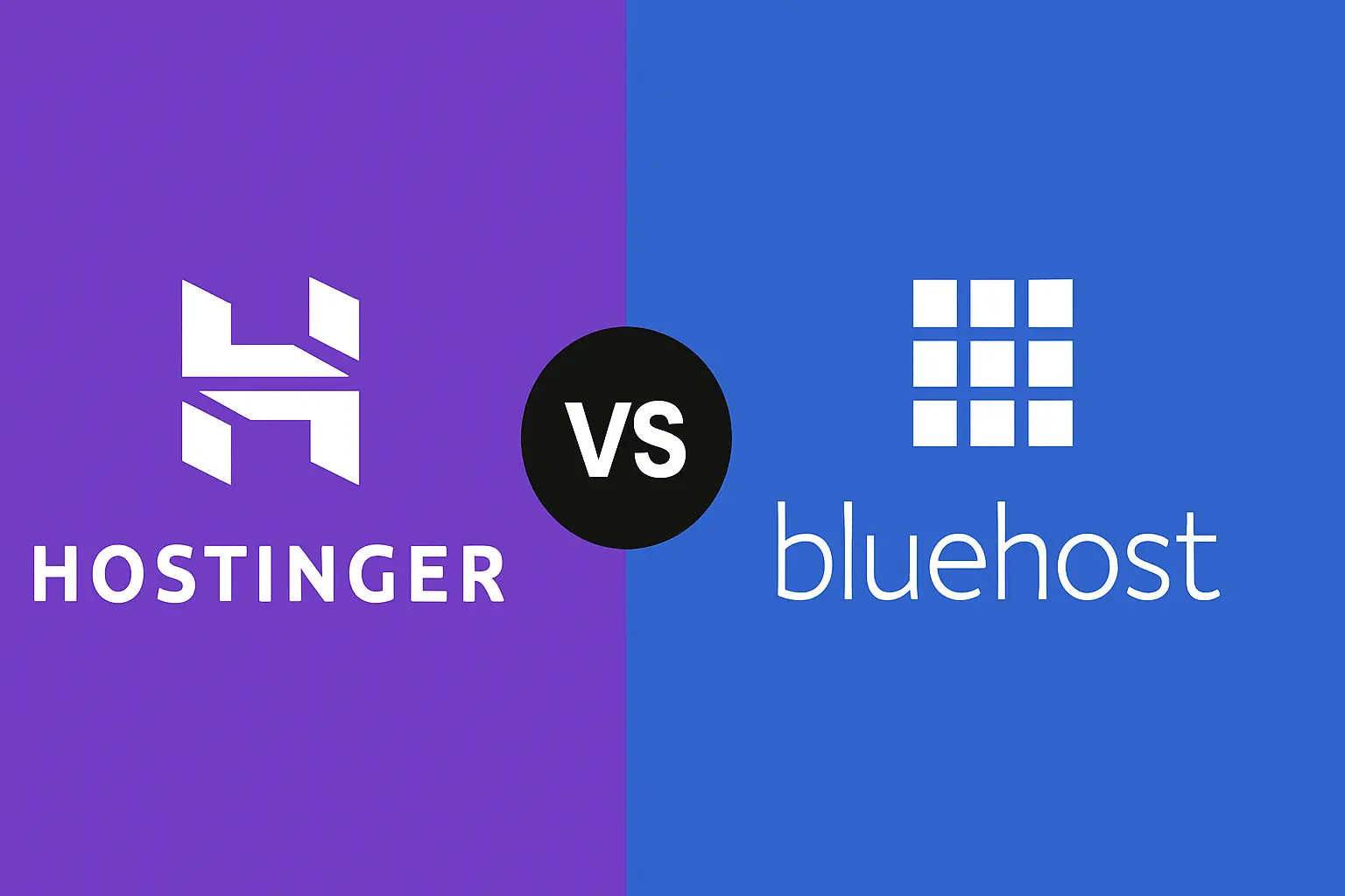 Hostinger vs Bluehost 2026 comparison guide showing features, pricing, and WordPress hosting