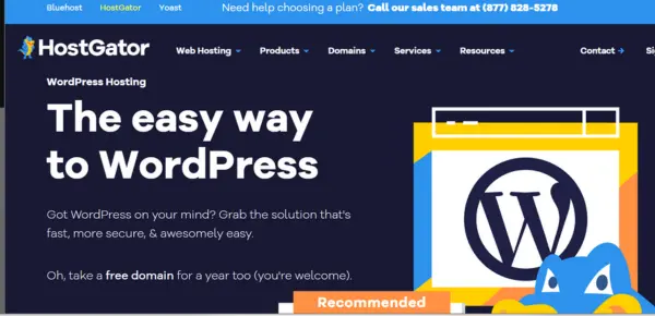 HostGator WordPress hosting showing fast website setup and performance