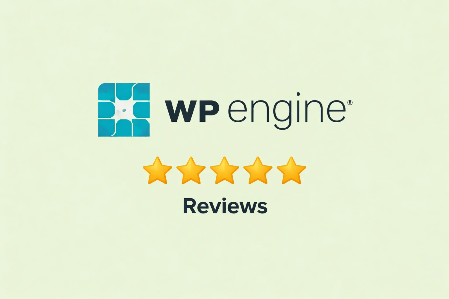 WP Engine review graphic showing pricing plans, pros and cons, performance, speed, and security features
