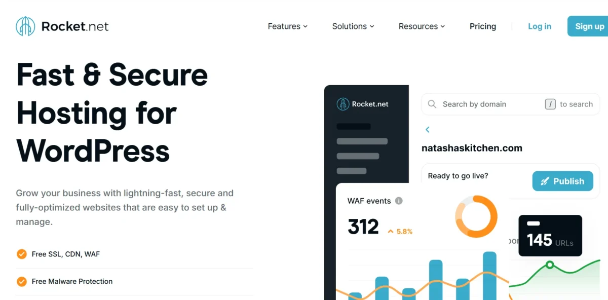 Rocket net fast secure hosting dashboard