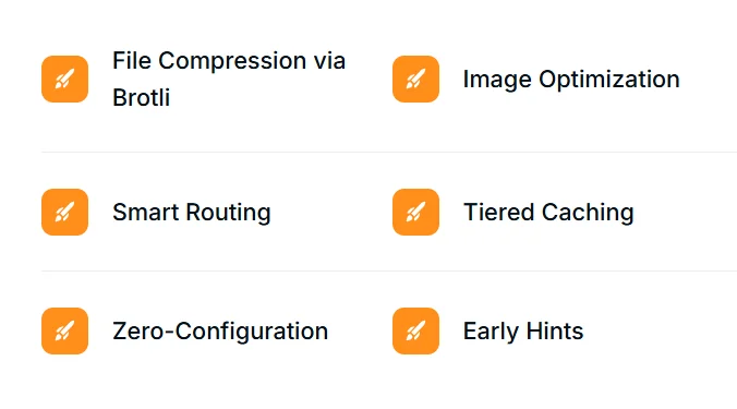 Rocket hosting features like caching and optimization