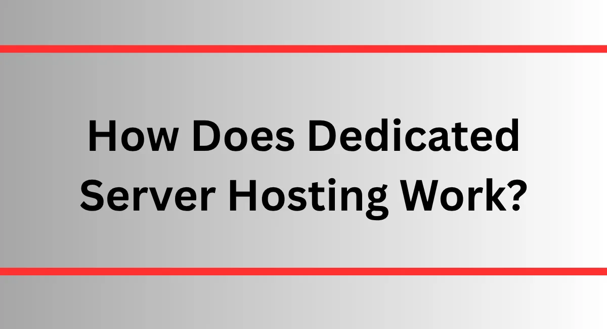 How Does Dedicated Server Hosting Work?