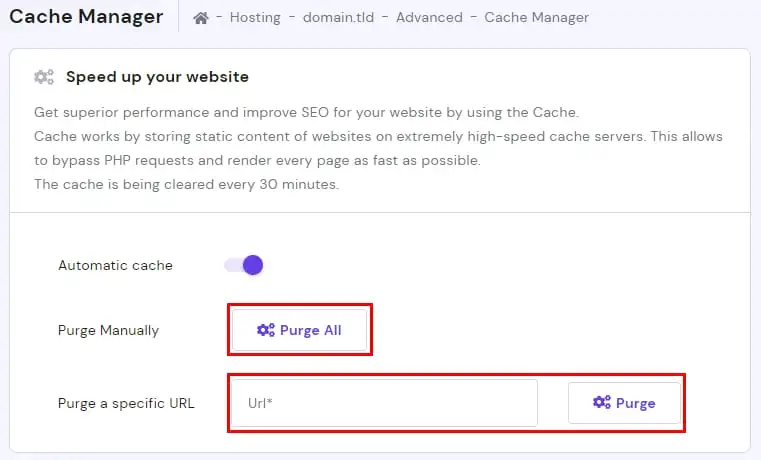 Activate Hostinger Cache Manager