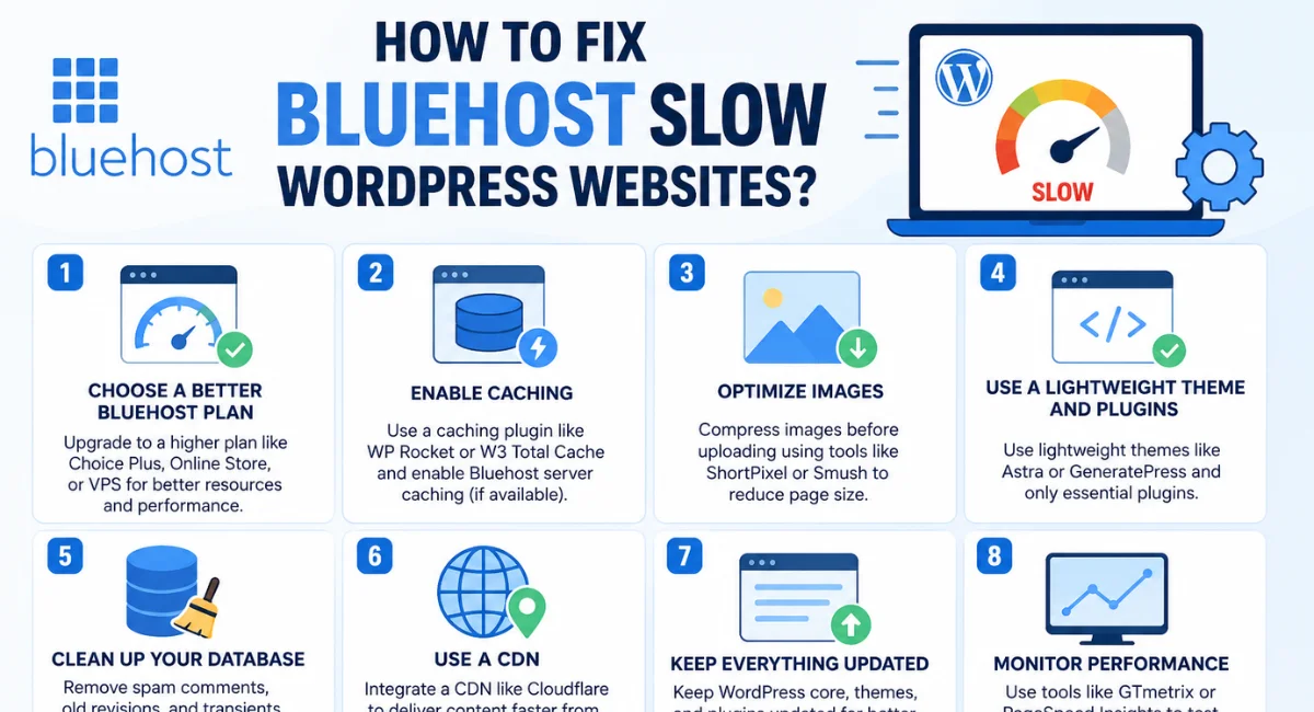 How to Fix Bluehost Slow WordPress Websites?