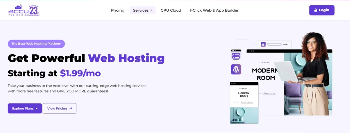 Get Powerful Web Hosting Starting at $1.99/mo