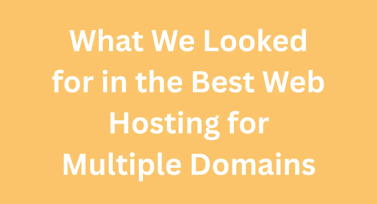What We Looked for in the Best Web Hosting for Multiple Domains