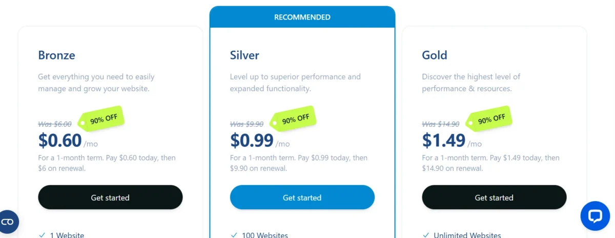Verpex Shared Hosting Plans