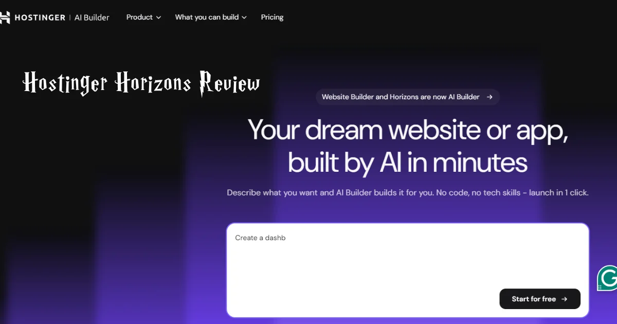 Hostinger Horizons Review: AI Web App Builder