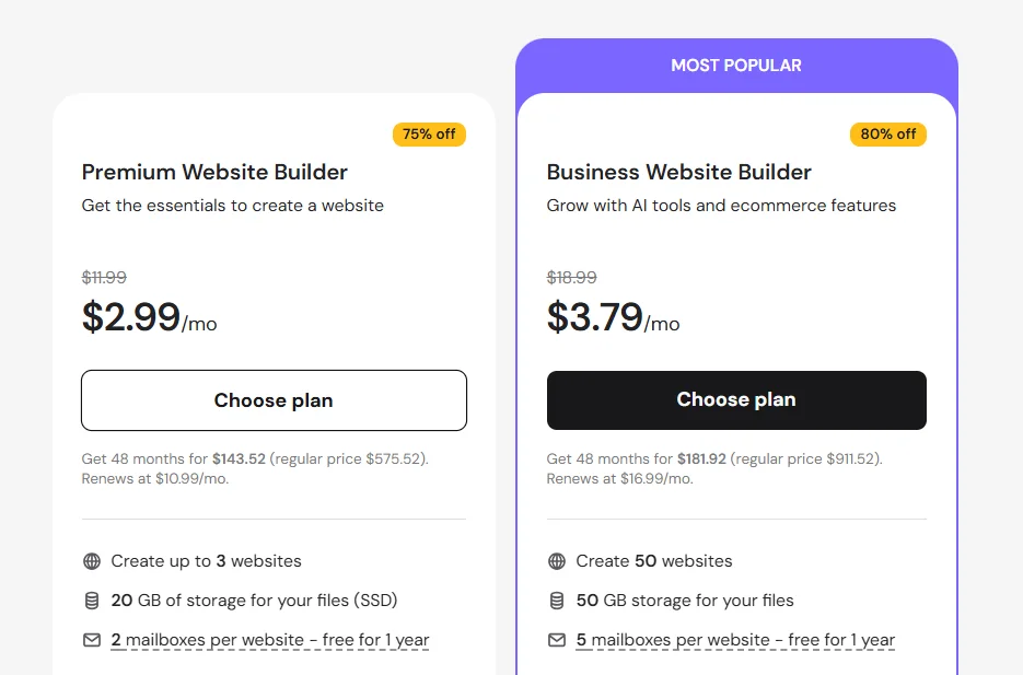 How Much Does Hostinger Website Builder Cost?