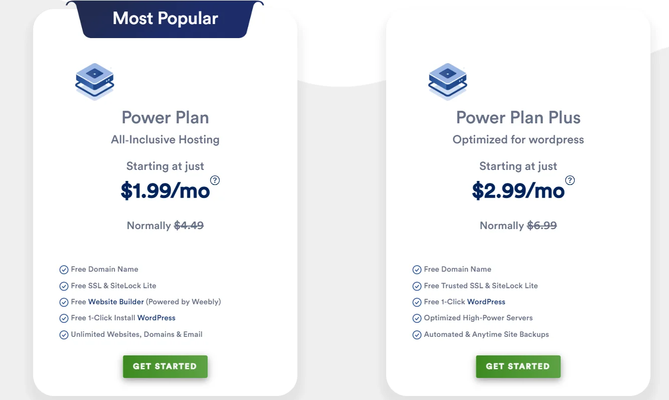 WebHostingPad pricing plans official