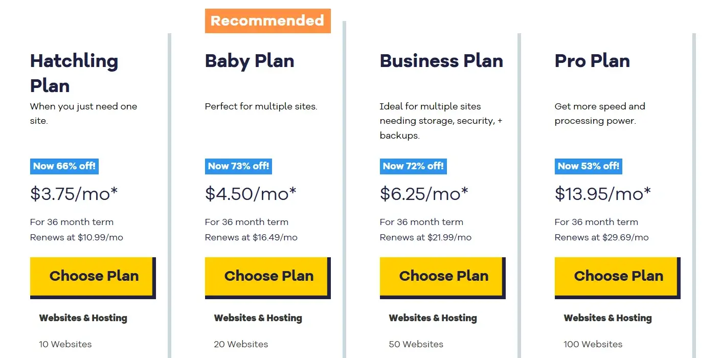hostgator hosting pricing plans