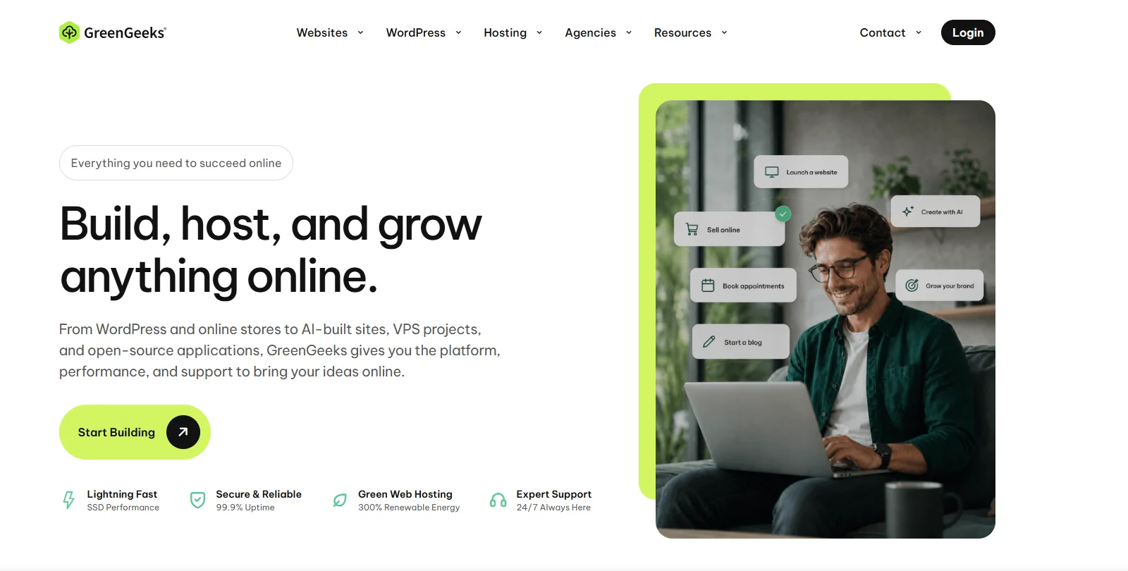 GreenGeeks home page banner