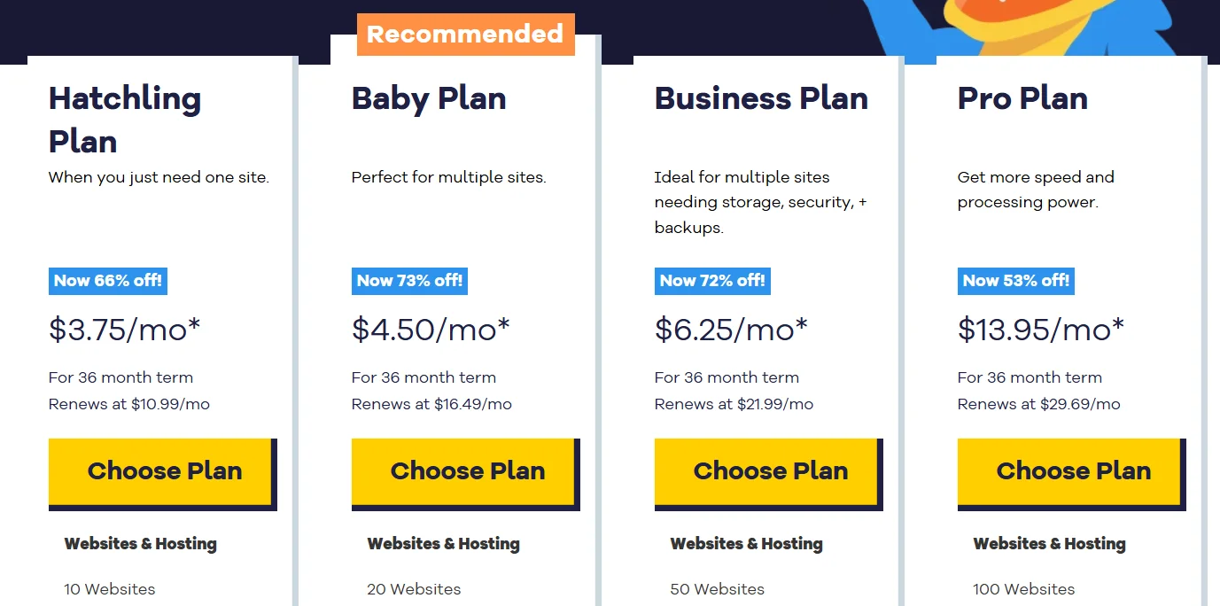 Hostgator hosting pricing plans