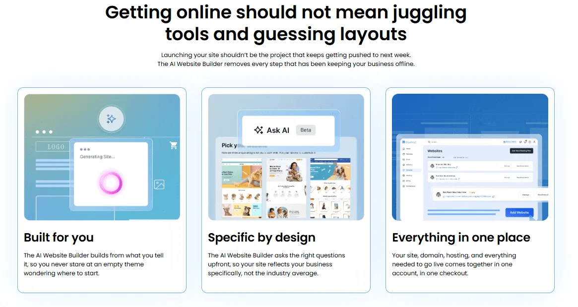 Start Your Website With a Prompt bluehost