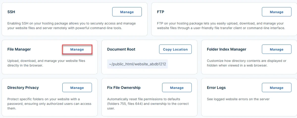Create a Temporary HTML Page with File Manager