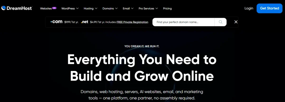 DreamHost Home Page Banner