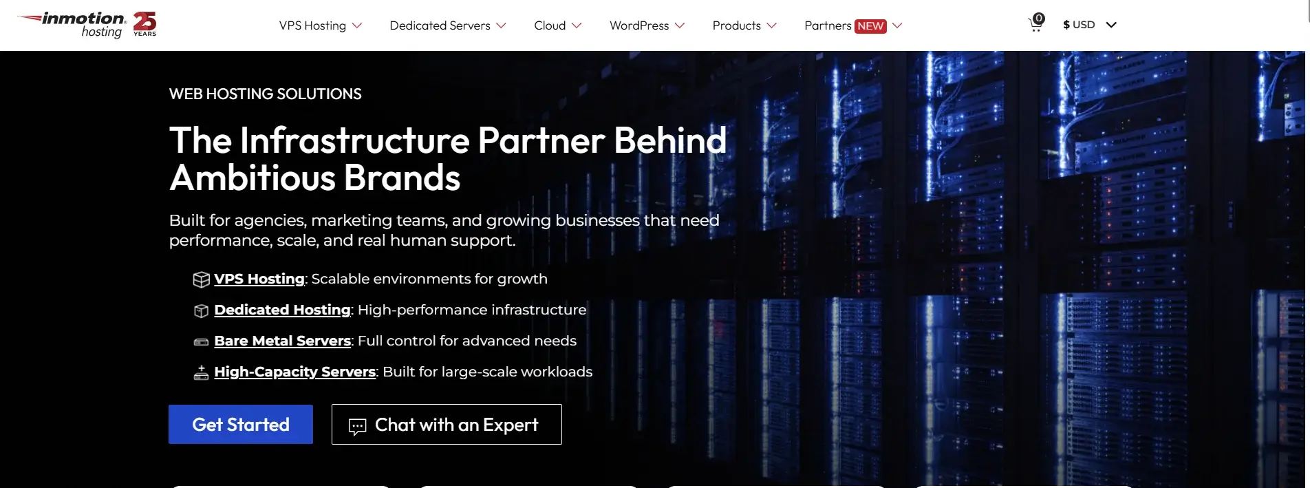 inmotionhosting home page banner